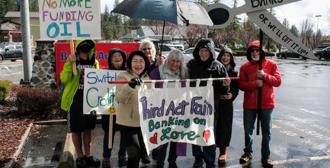 Third Act Faith members in Grass Valley, CA, take part in the National Day of Action on 3.21.23.