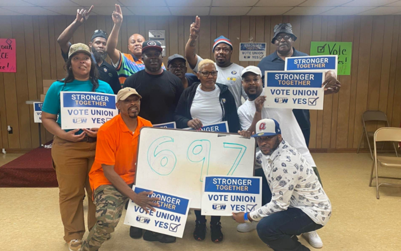 The union election win by 1,400 bus manufacturing workers in Georgia is one of the labor movement's largest victories in the South in decades. Photo: United Steelworkers
