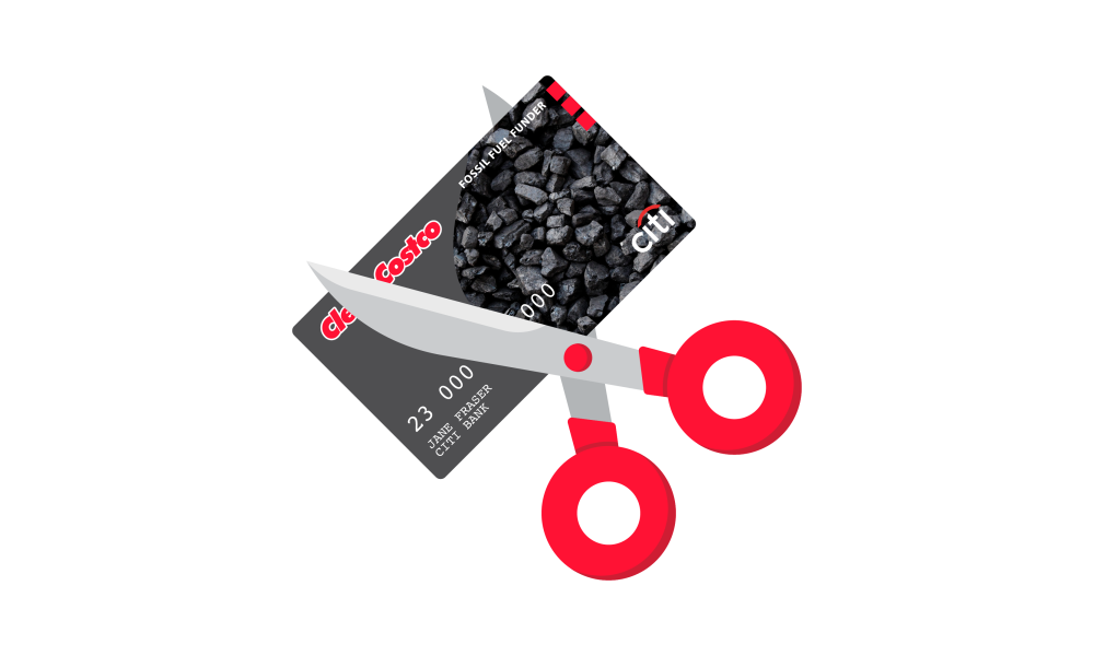 Scissors cutting up a credit card from a dirty bank