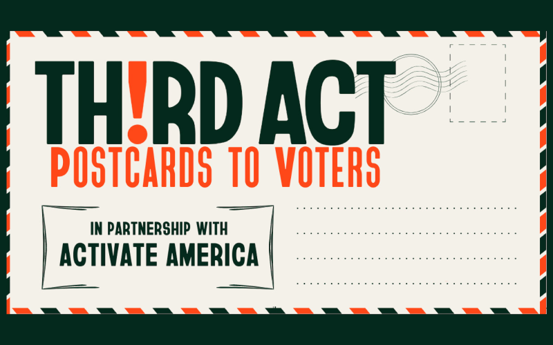 Image of a postcard to send to voters to encourage them to vote